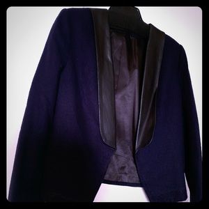 Joe’s leather and wool navy blazer